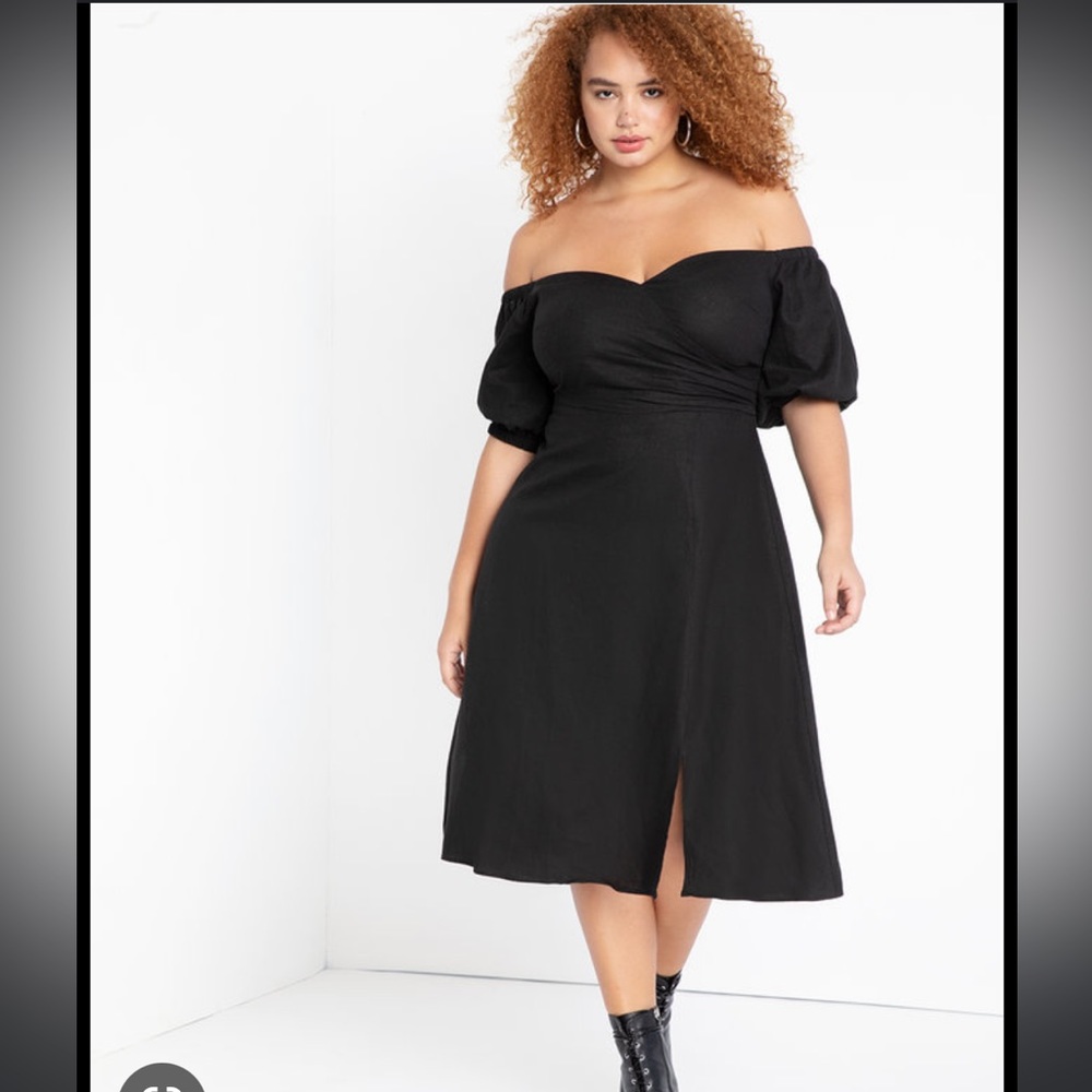Eloquii Sweetheart Linen Dress